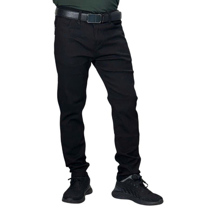 Quần dài jean nam co giãn KT màu đen trơn - Hình ảnh 4