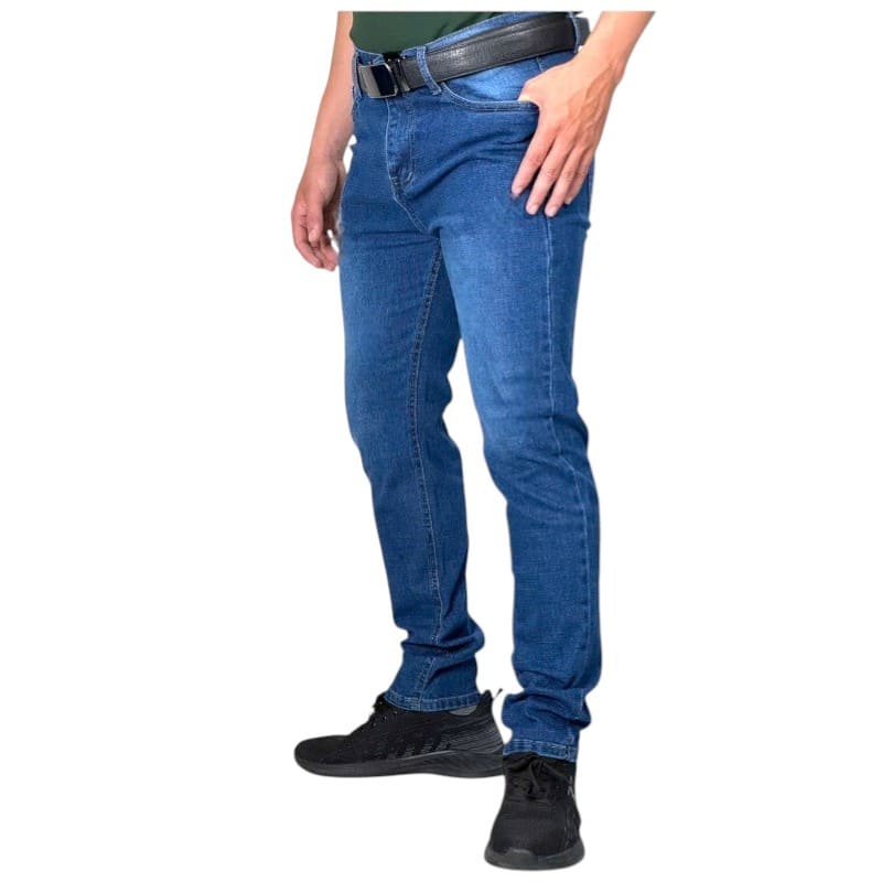 Quần dài jean nam co giãn KT màu xanh đậm cào - Hình ảnh 2