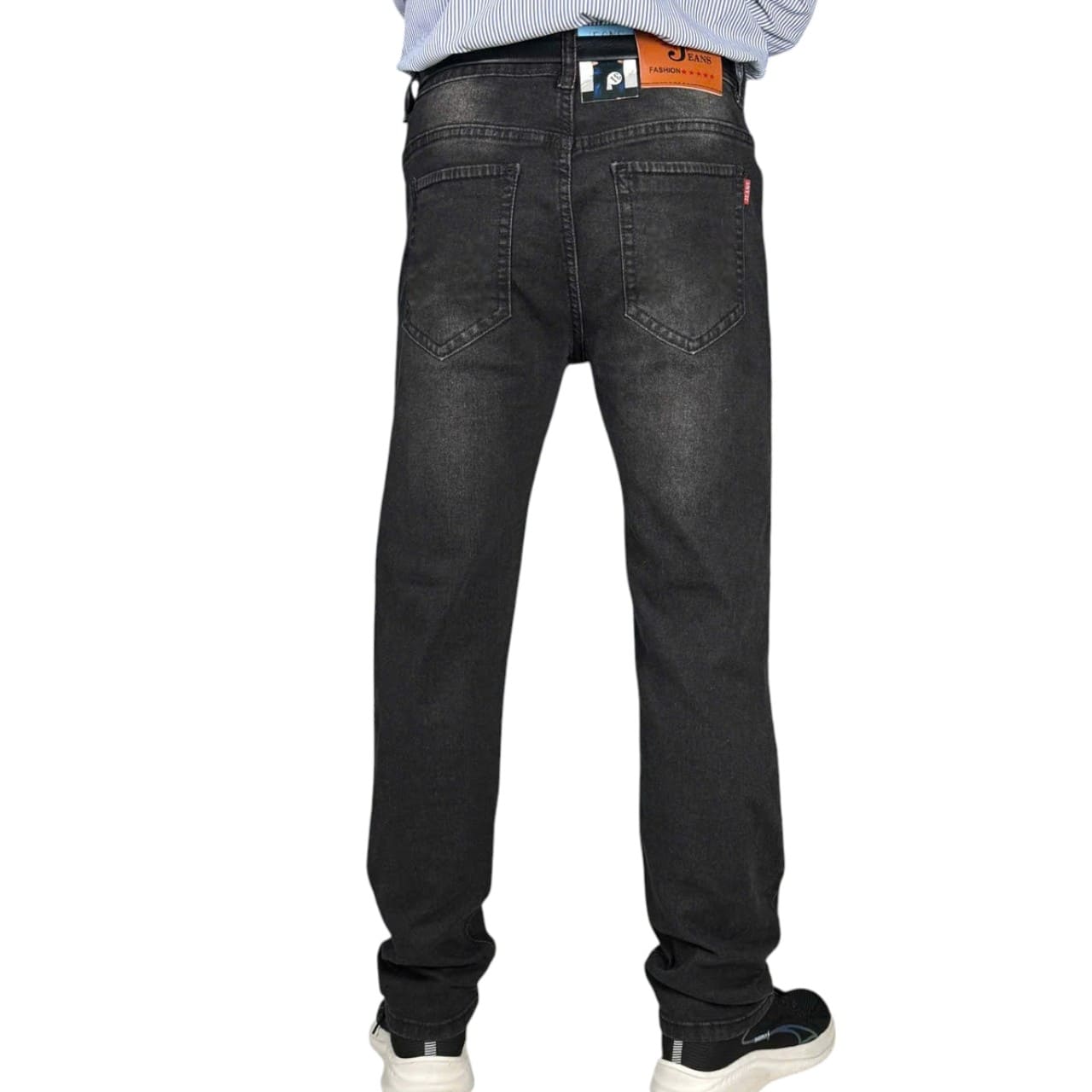 Quần dài jean nam co giãn KT nâu đậm trơn - Hình ảnh 3