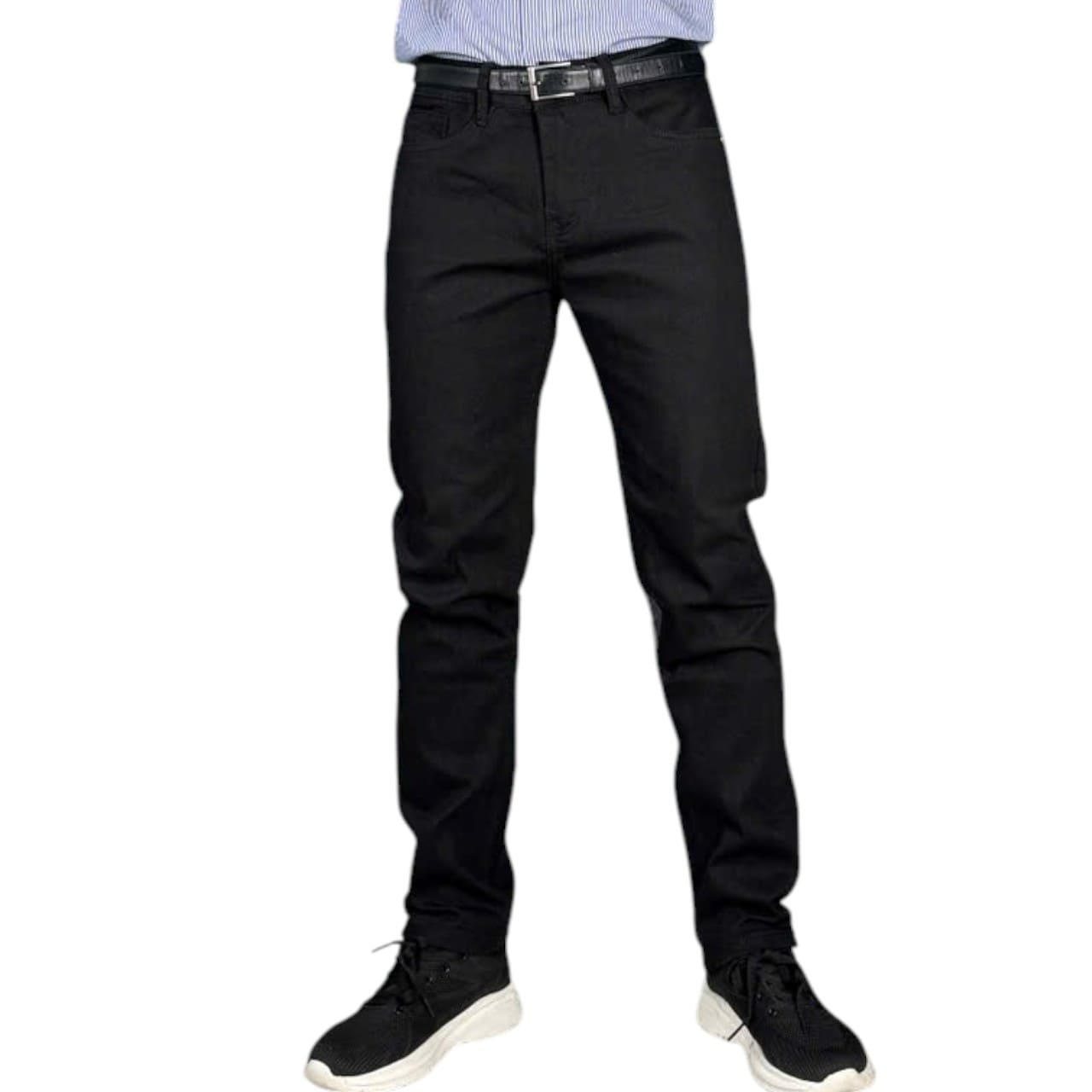 Quần dài jean nam co giãn KT màu đen tuyền - Hình ảnh 4