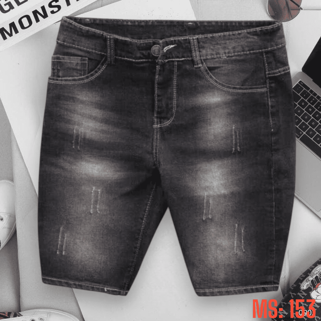 Quần sọt jean nam co giãn cao cấp KT nâu đậm cào có mèo là lựa chọn hoàn hảo cho những chàng trai yêu thích phong cách trẻ trung, năng động.