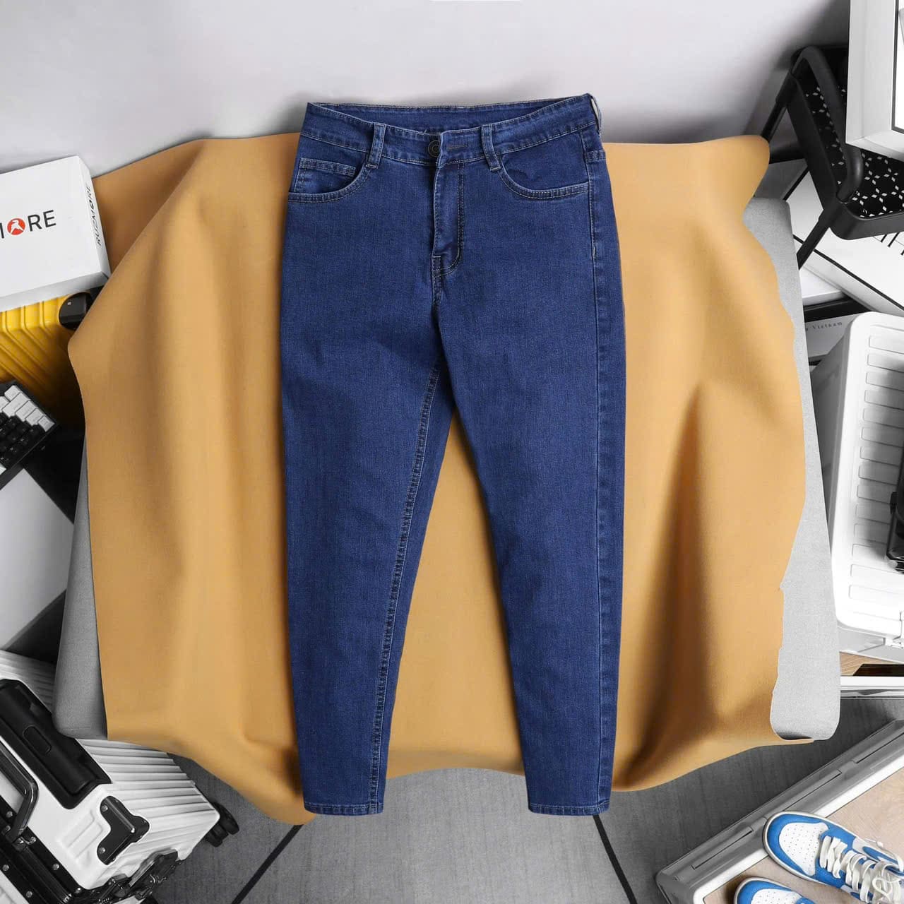 Quần Dài Co Giãn KT Xanh Đậm Không Thời Trang - Hình ảnh 2