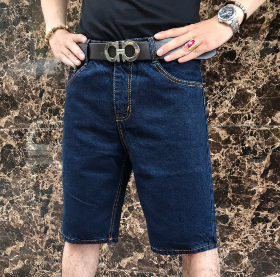 Short Jean Nam Trung Niên Xanh Đen Trẻ Trung - Hình ảnh 5