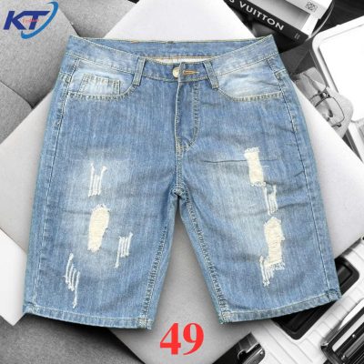 Quần sọt jean nam không co giãn KT xanh nhạt cào rách thời trang là lựa chọn hoàn hảo cho những chàng trai yêu thích phong cách trẻ trung, năng động.