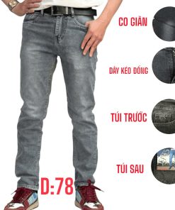 Quần jean nam dài co giãn xám khói trơn là lựa chọn hoàn hảo cho những chàng trai yêu thích phong cách trẻ trung, năng động.