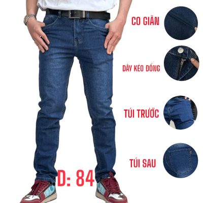 Quần jean nam dài co giãn xanh đậm thời trang là lựa chọn hoàn hảo cho những chàng trai yêu thích phong cách trẻ trung, năng động.