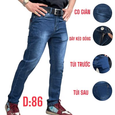 Quần jean nam dài co giãn xanh đậm cào thời trang là lựa chọn hoàn hảo cho những chàng trai yêu thích phong cách trẻ trung, năng động.