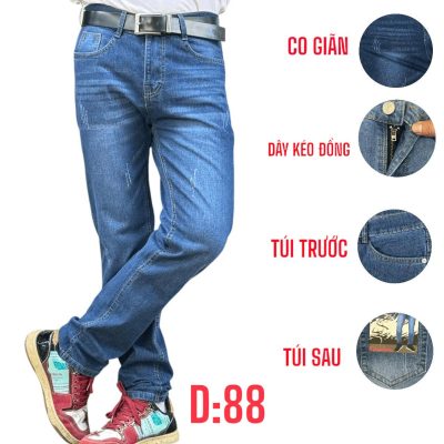 Quần jean nam dài co giãn xanh đậm cào mèo thời trang là lựa chọn hoàn hảo cho những chàng trai yêu thích phong cách trẻ trung, năng động.