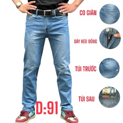 Quần jean nam dài co giãn xanh nhạt cào thời trang là lựa chọn hoàn hảo cho những chàng trai yêu thích phong cách trẻ trung, năng động.