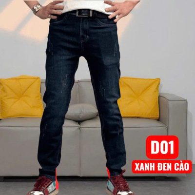 Quần jean nam dài co giãn xanh đen cào thời trang là lựa chọn hoàn hảo cho những chàng trai yêu thích phong cách trẻ trung, năng động.